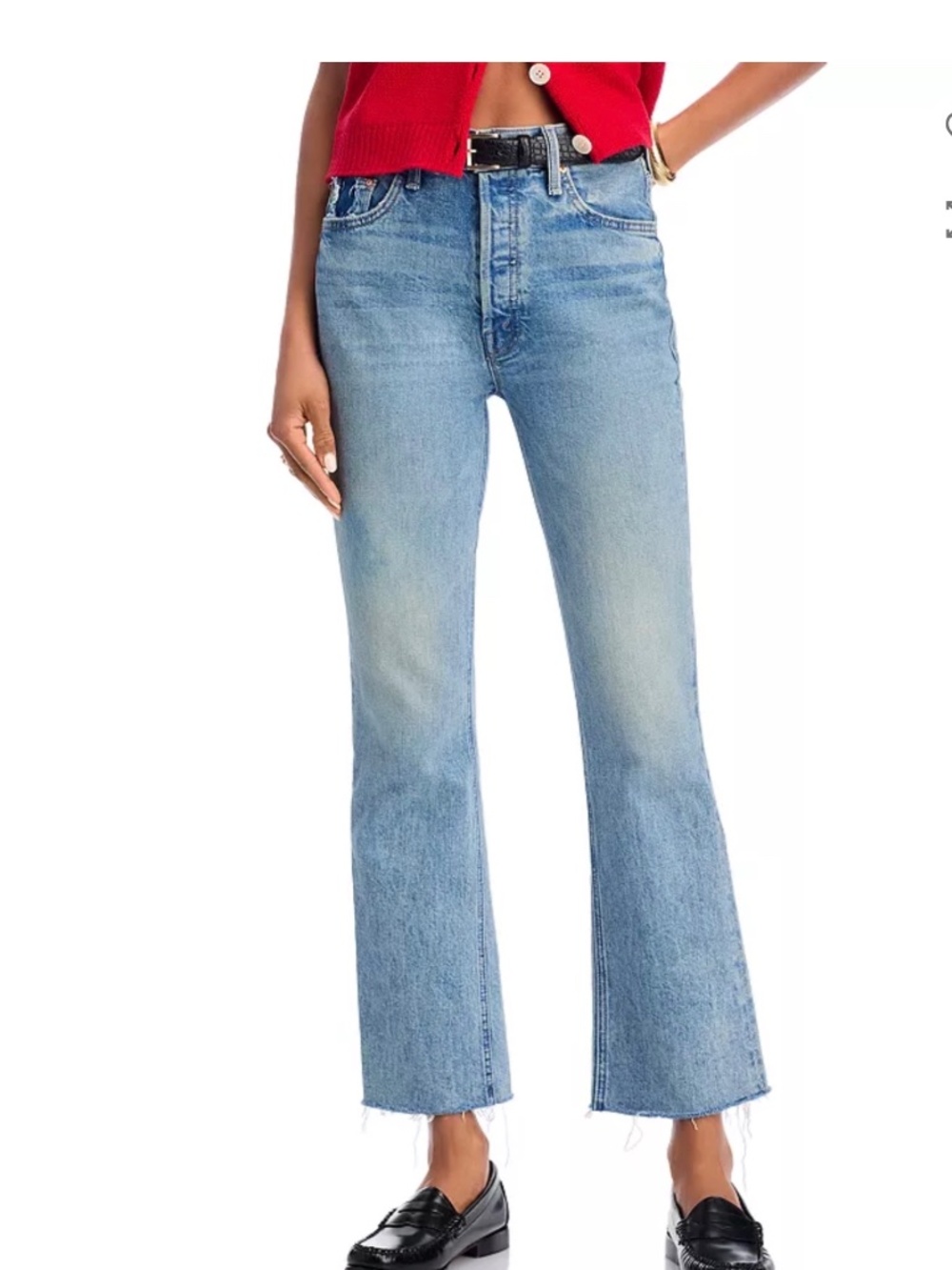 MOTHER  The Tripper High Waist Flood Frayed Flare Jeans  Size 29
